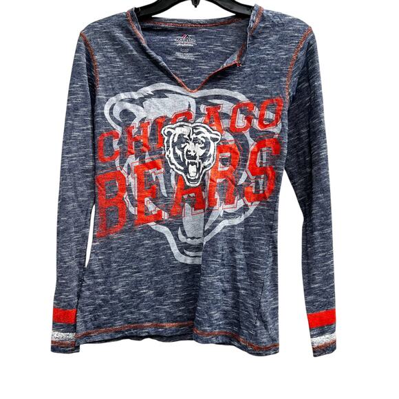 CHICAGO BEARS NFL Blue Orange fitted long sleeve top sz S - Picture 1 of 6
